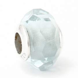 Light Blue Faceted Glass Bead